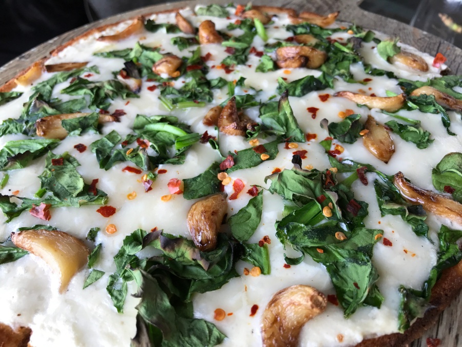 The Classic White pizza is a fan favorite at Adelina’s Bistro.