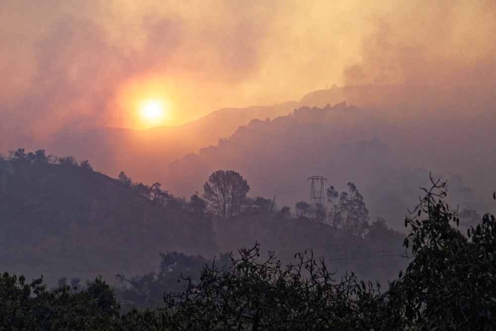 Ray Ford Thomas Fire Pushes Along Mountain Crest Above Carpinteria
