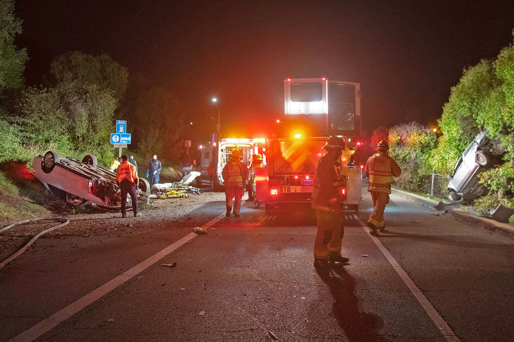 2 Reported Injured in Rollover Crash on Highway 101 in Downtown Santa ...