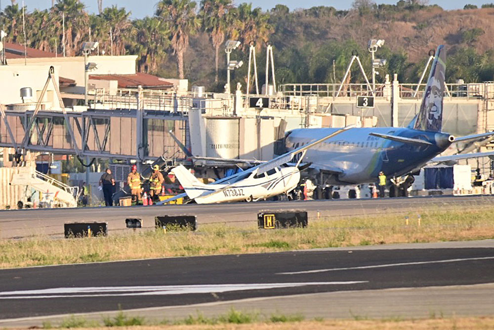 Small Plane with Landing Gear Problem Crash Lands at Santa Barbara