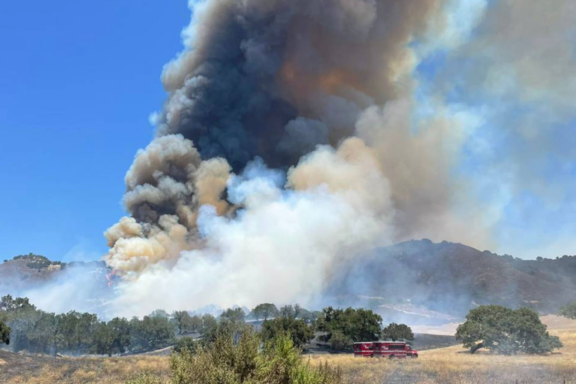 FastMoving Vegetation Fire Burning in Southern San Luis Obispo County