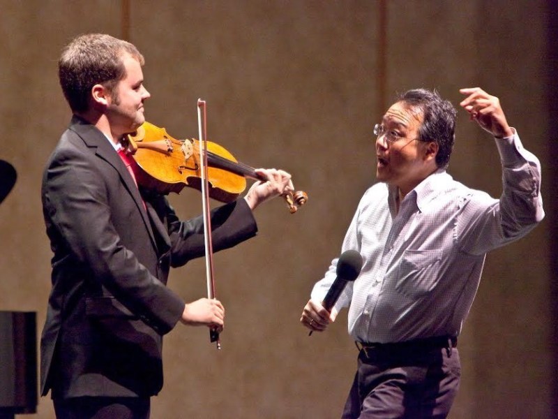 Yo-Yo Ma teaches a master class with a UCSB music student