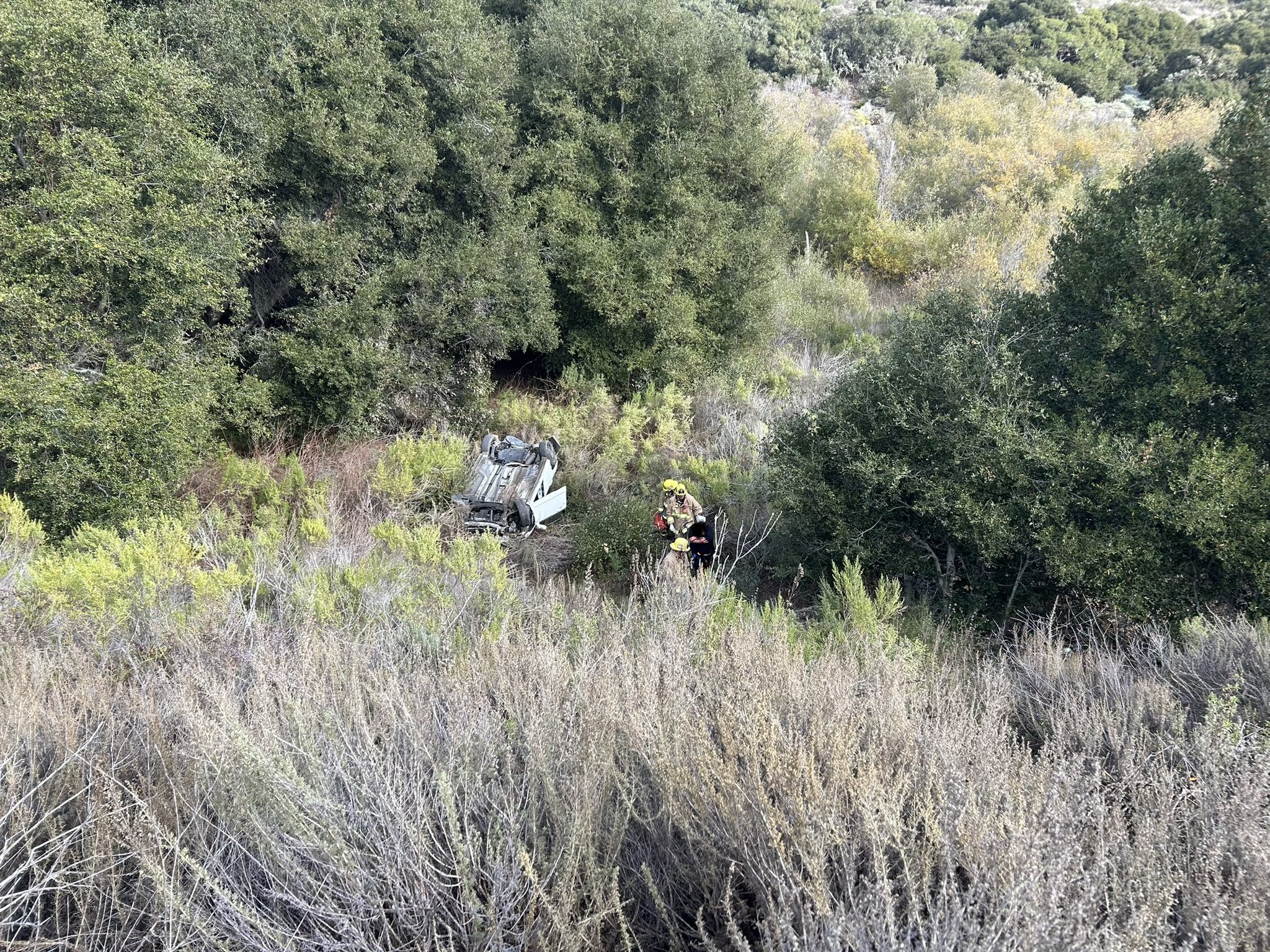 Woman Rescued After Vehicle Plunges 100 Feet Off Side of Highway 1 ...