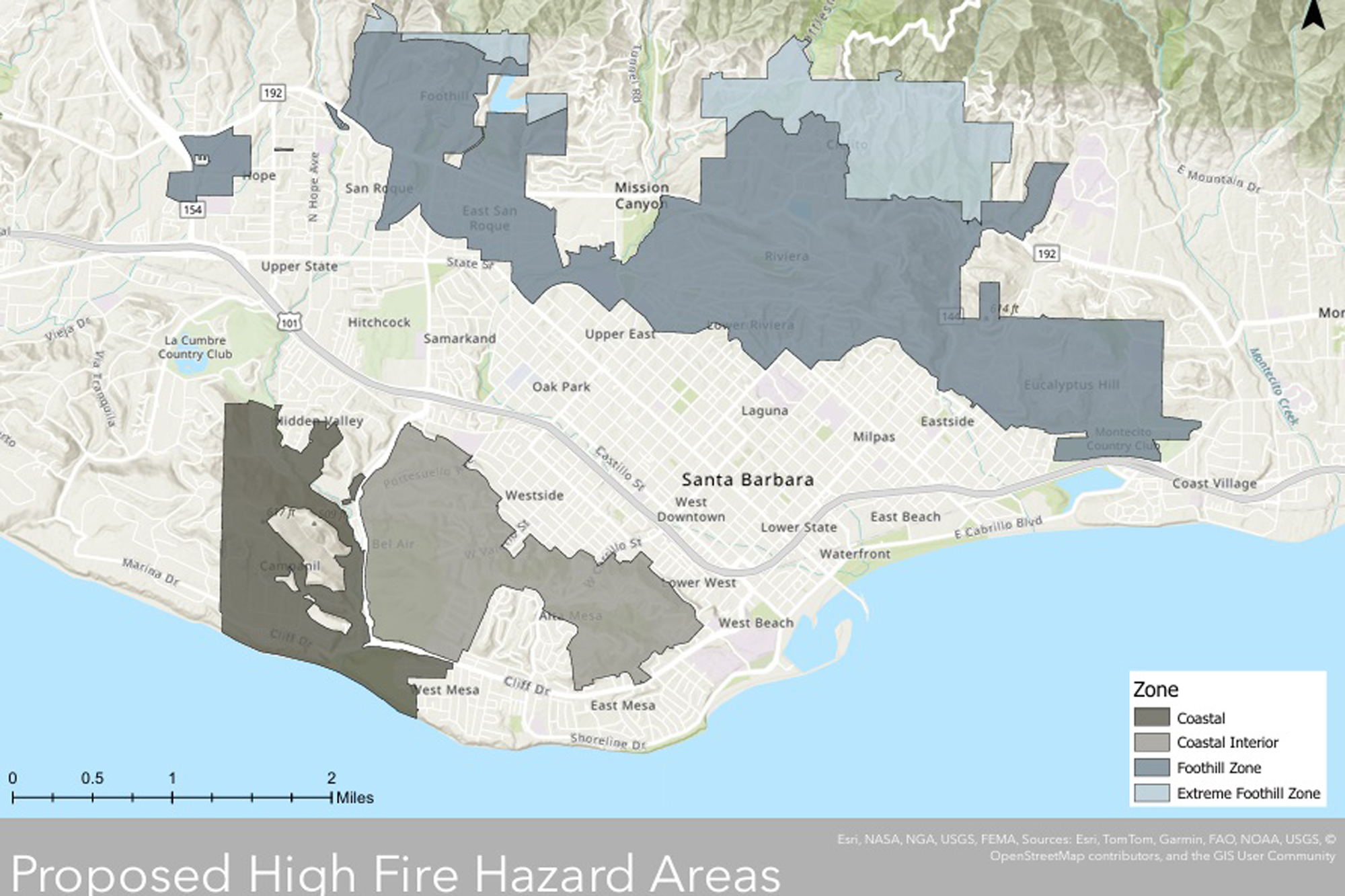 Santa Barbara Council OKs High Fire Hazard Maps But Has City Budget 061725 Proposed High Fire Zones Courtesy 