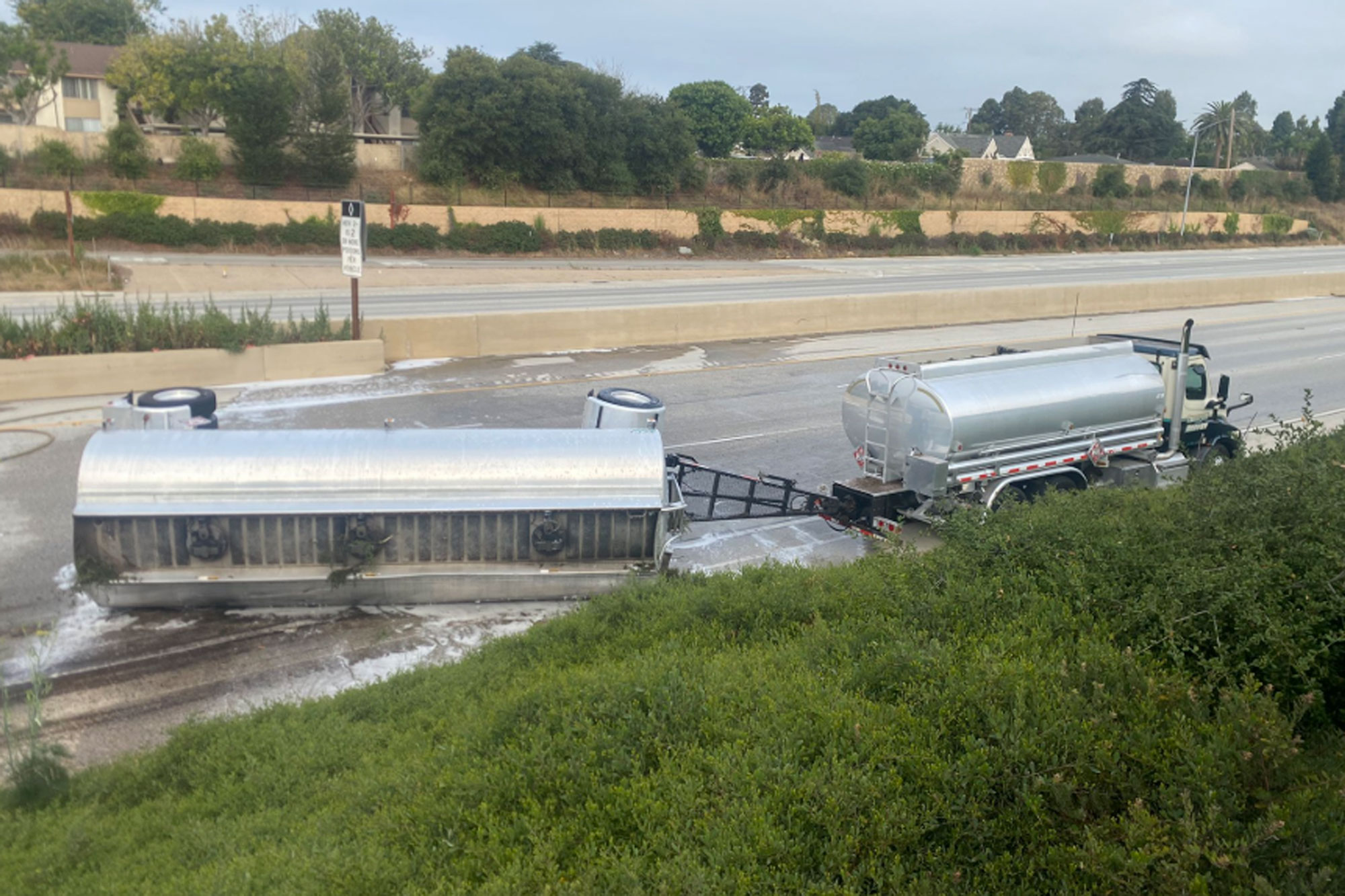 Fuel Tanker Crash Shuts Down Highway 101 in Carpinteria; Lanes Reopened ...