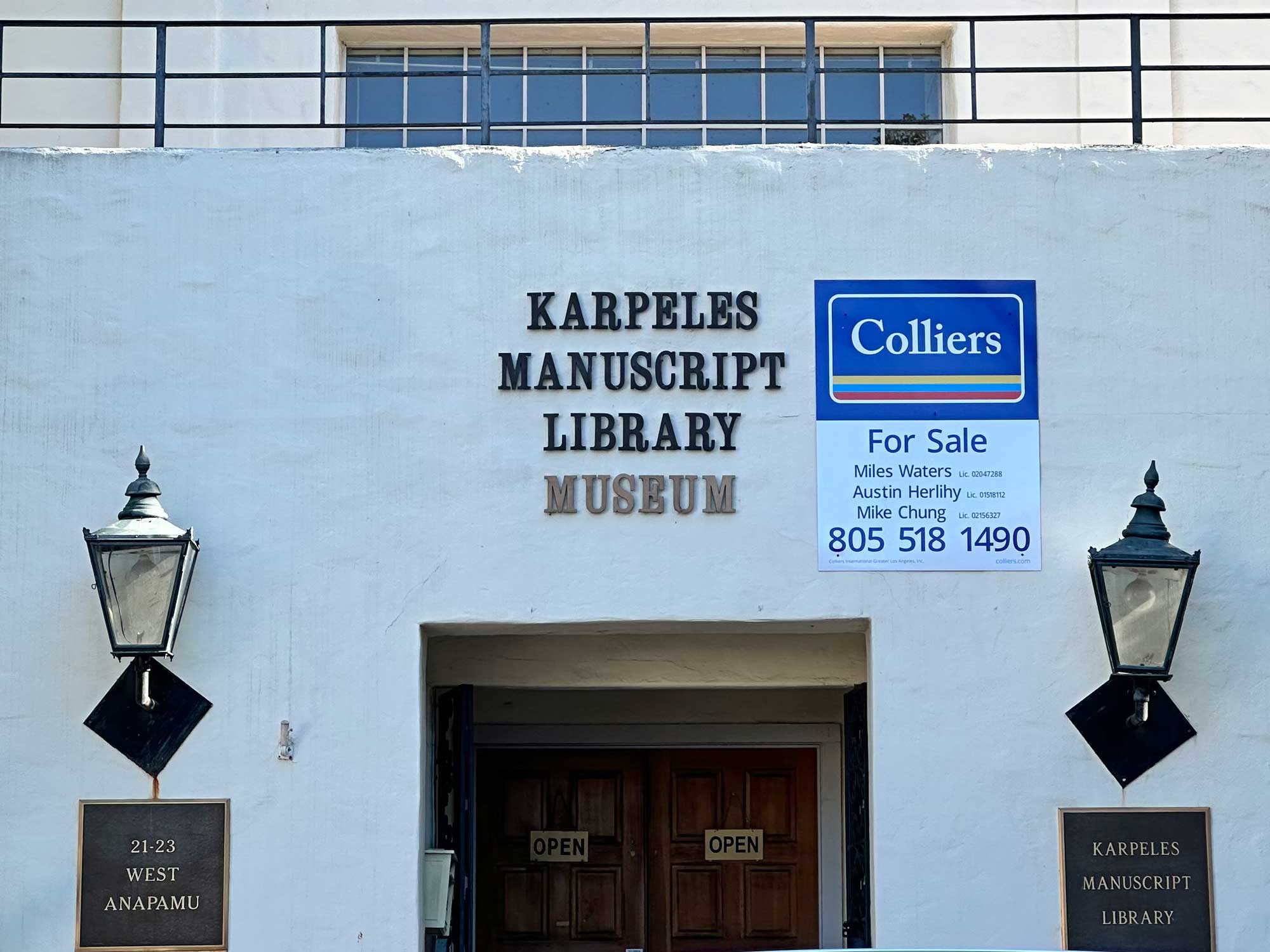 Santa Barbara Karpeles Manuscript Library Museum Building For Sale, Set to Close