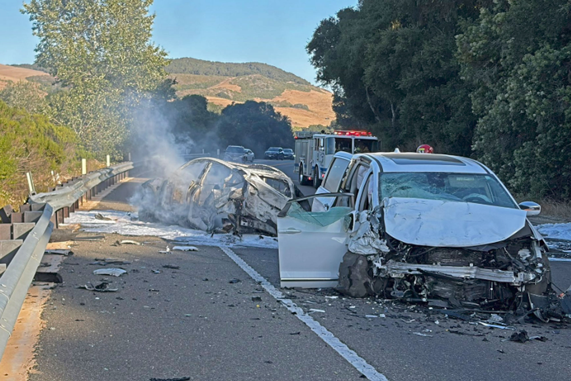 4 Hurt in Fiery Multi-Vehicle Crash on Highway 1 South of Lompoc