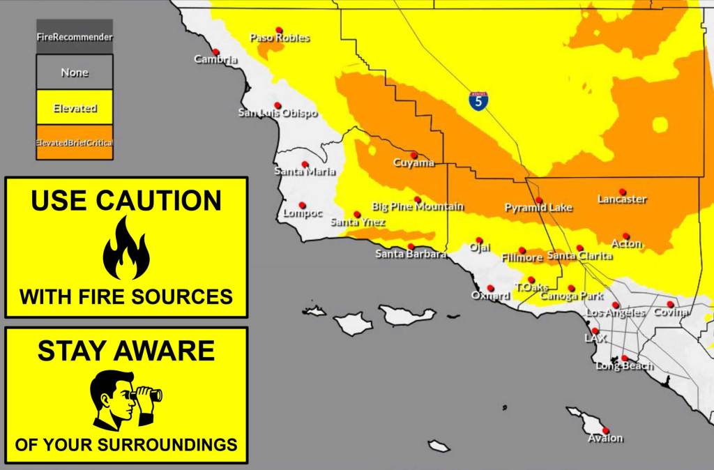 Heat Wave, Sundowner Winds Bringing Fire Risk Weather to Santa Barbara